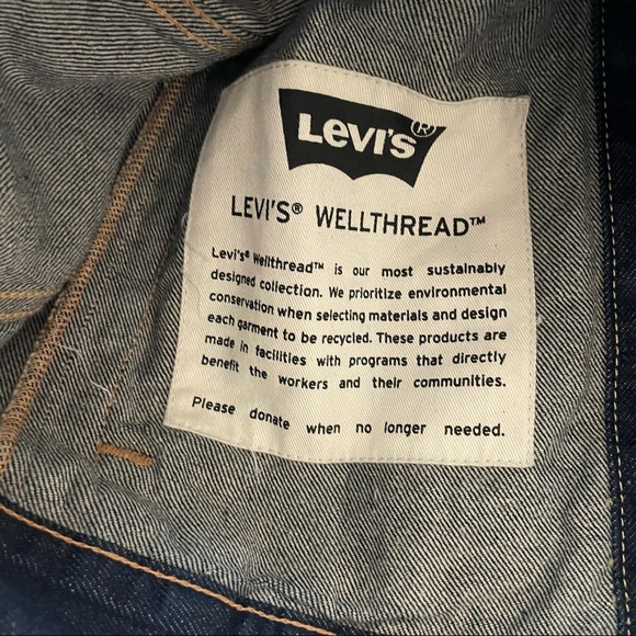 NWOT Men’s S Levi’s Wellthread Collection Cottonized Hemp Jean Jacket $168 - Picture 6 of 8